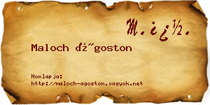 Maloch Ágoston névjegykártya